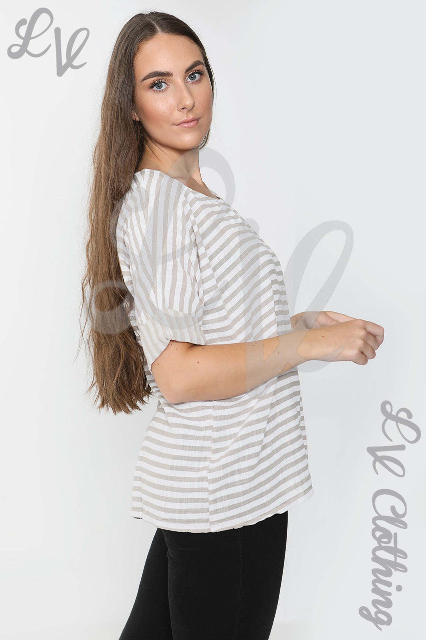 Dames Top Met Kleine Streep Steen - Prijs per stuk €9,99
