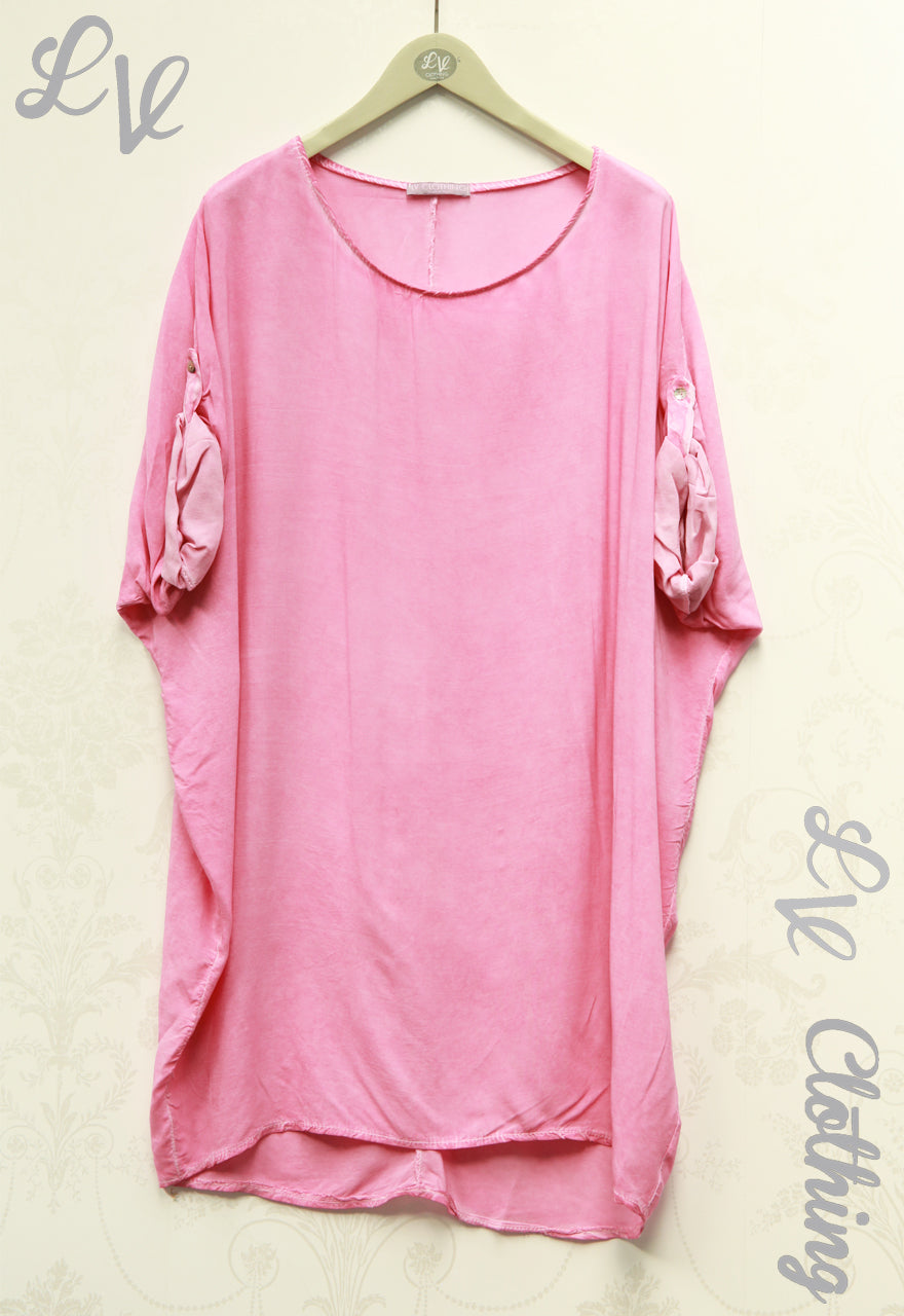 Ladies Plain Oversized Tunic with 3/4 Length Sleeves £10.99