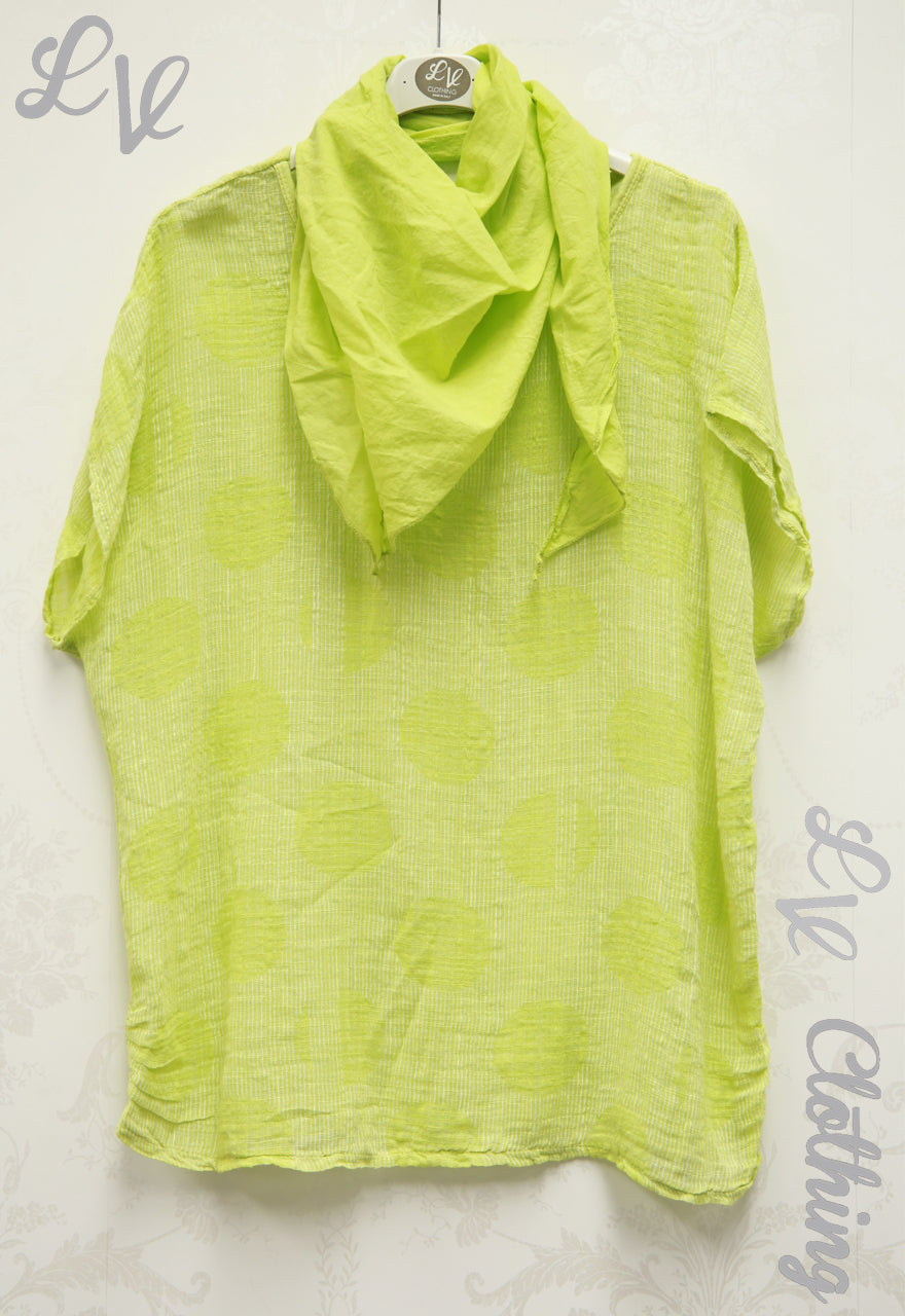 Ladies Pinstripe Circle Linen Top £9.99
