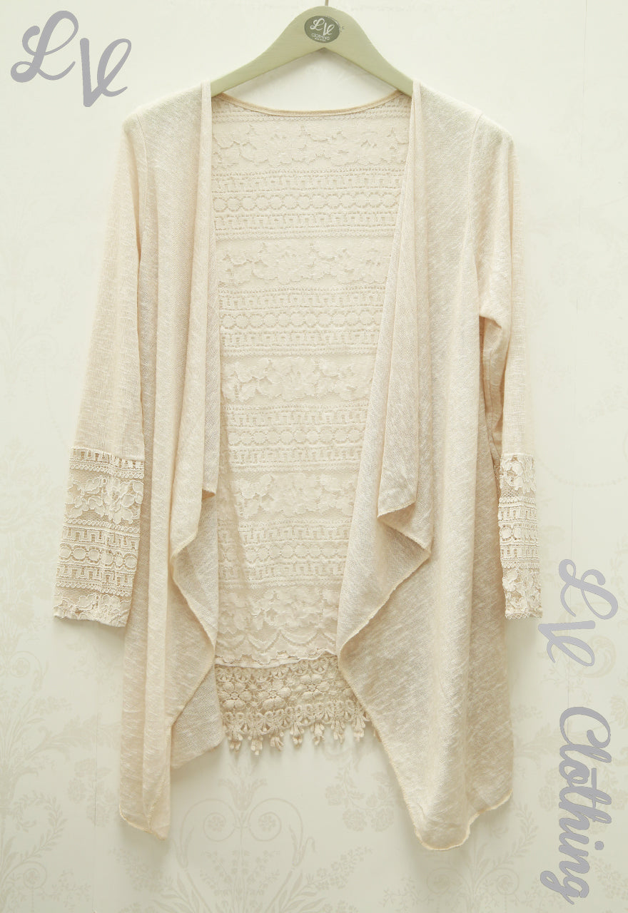 Ladies Crocheted Hem Cardigan £10.99