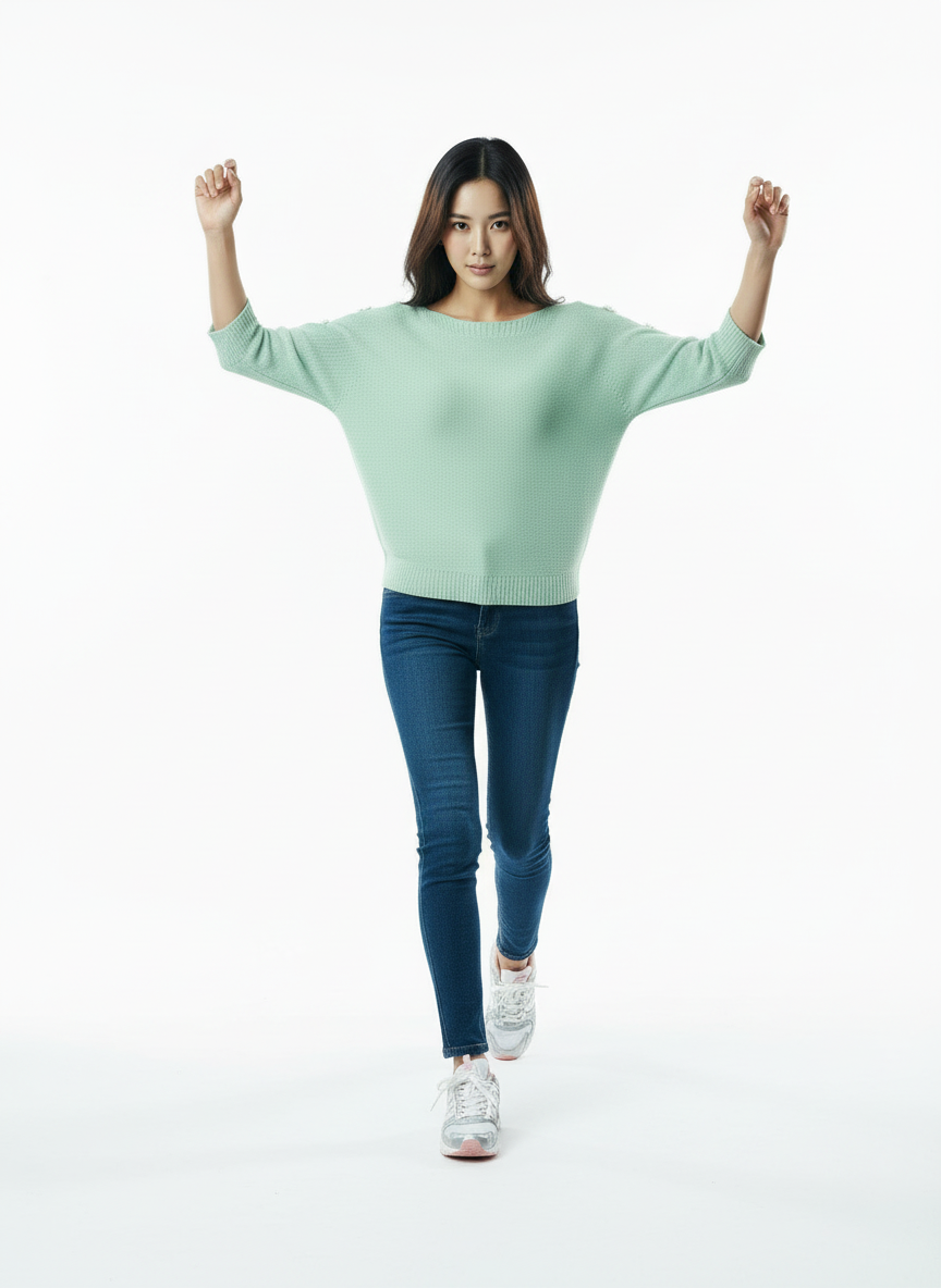 Elegante Gebreide Trui met Cut-out Schouders - Mint