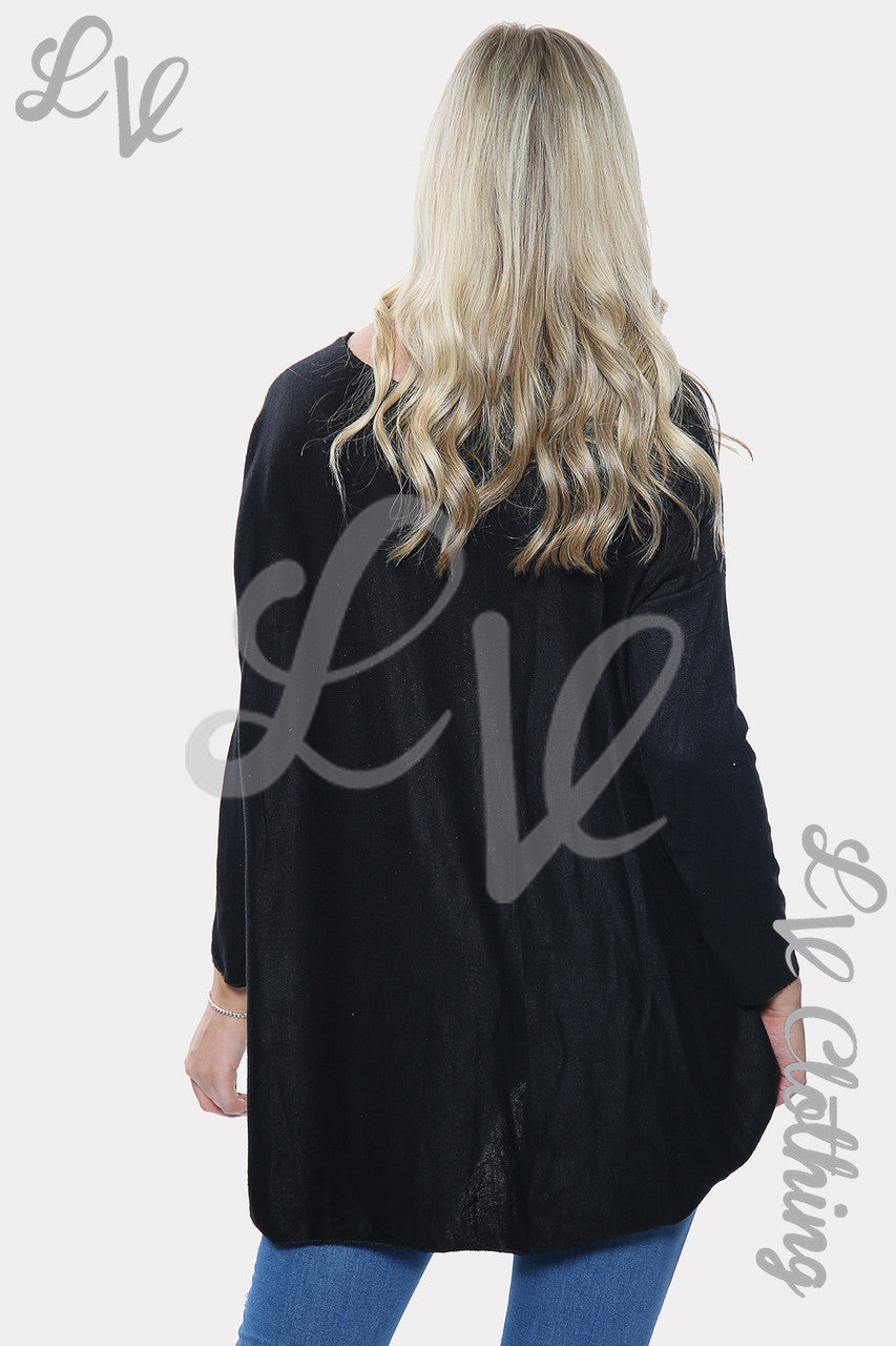 Dames sweatshirt met luipaardhartprint zwart stukprijs € 9,99