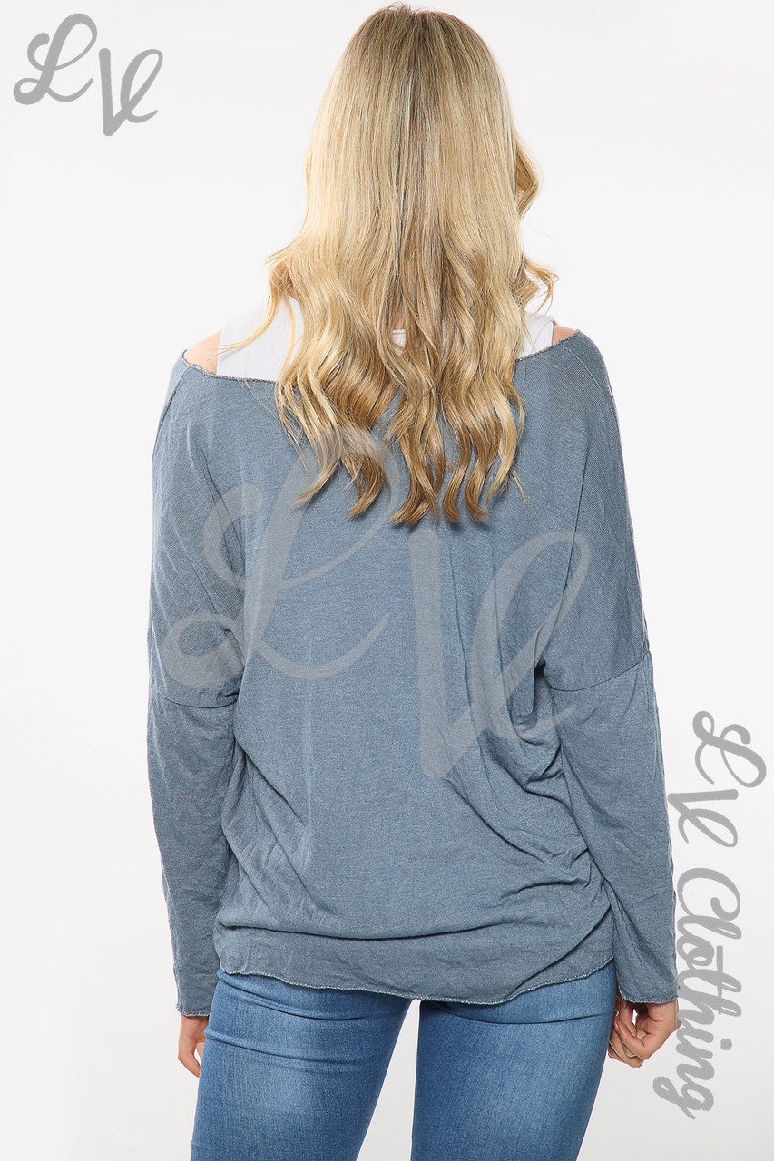 Ladies Star Print Two Layered Top Denim Unit Price £10.99