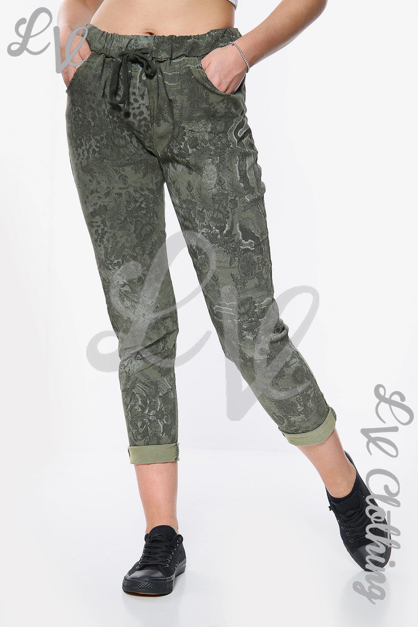 Dames bloemen tie-dye print joggingbroek kaki Normale prijs € 10,99 NU € 4,99