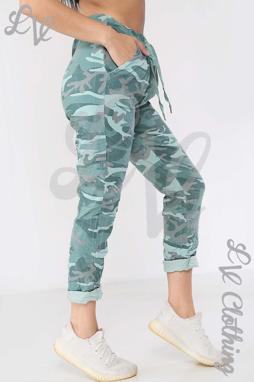 Ladies Camouflage Print Magic Trousers Tiffany - Unit Price £10.99