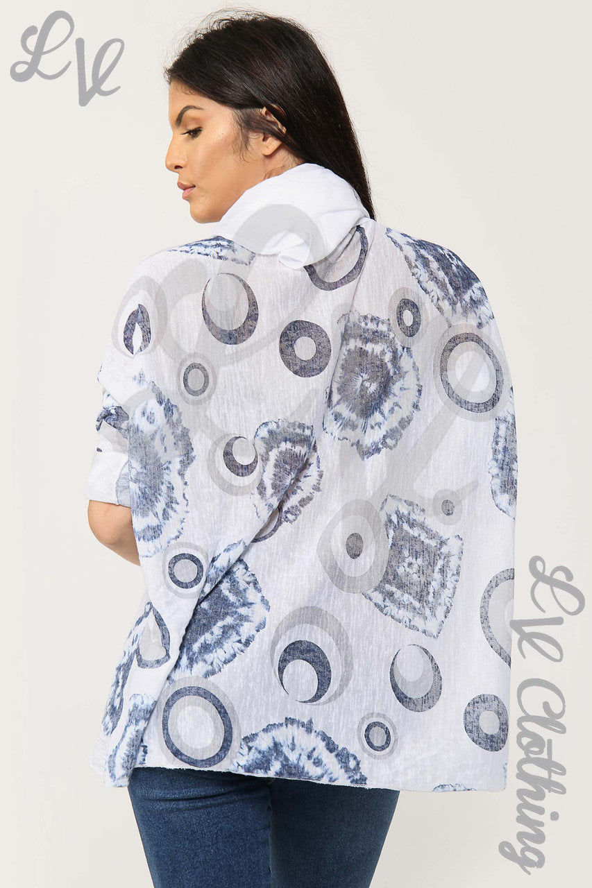Dames Tie Dye & Cirkelprint Sjaaltop Wit - Eenheidsprijs €6,99