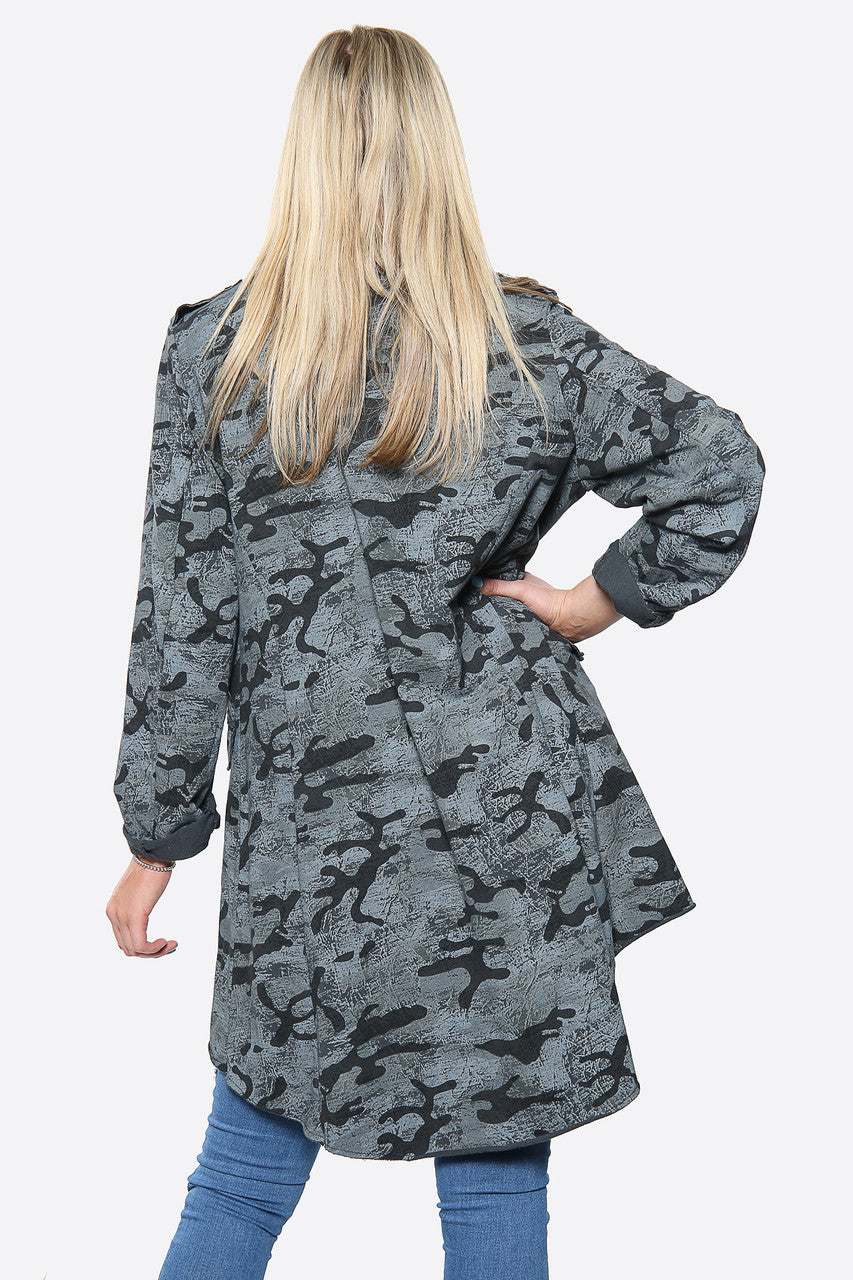 Dames Camouflage Jas Militaire Stijl Antraciet Stukprijs €16,99 NU €11,99