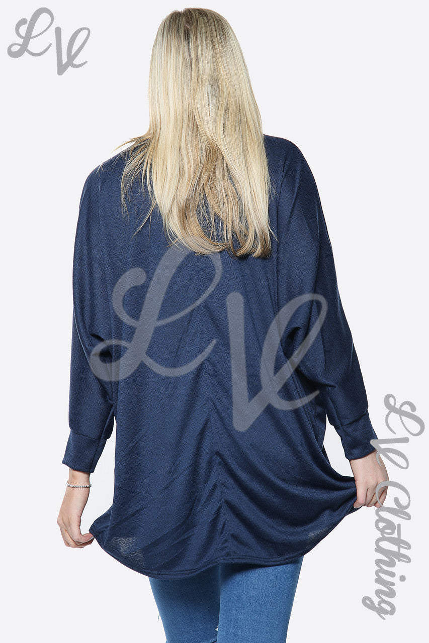 Dames Fijne Oversize Gebreide Trui Top Navy Prijs per stuk €10,99