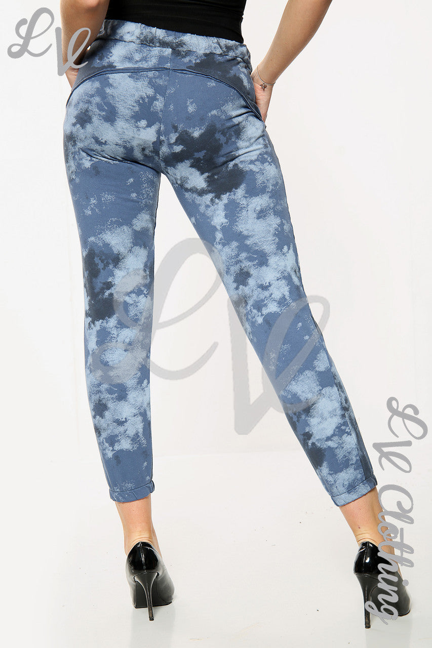 Dames Sky Print Joggingbroek Denim Stukprijs € 10,99