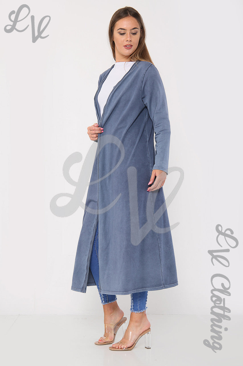 Ladies Italian Angel Wings Back Long Maxi Jacket Navy - Unit Price £9.99