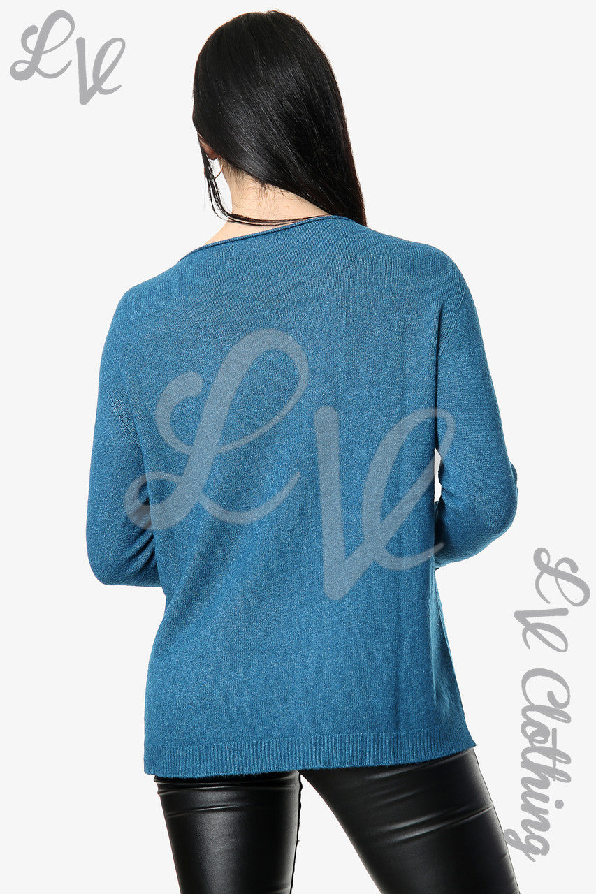 Dames Star Imprint Jumper Top Donkergroen - Prijs per eenheid €20,99
