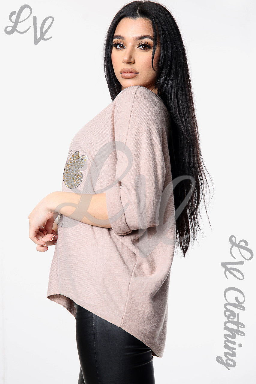 Dames Gebreide Trui met Vlinderprint Steen Stukprijs €11,99