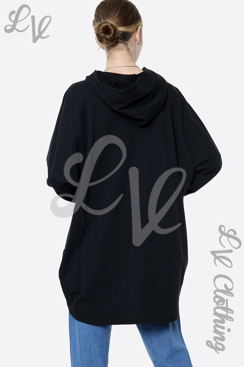 Dames Star Graphic Hooded Sweatshirt Top Zwart Prijs per stuk € 15,99