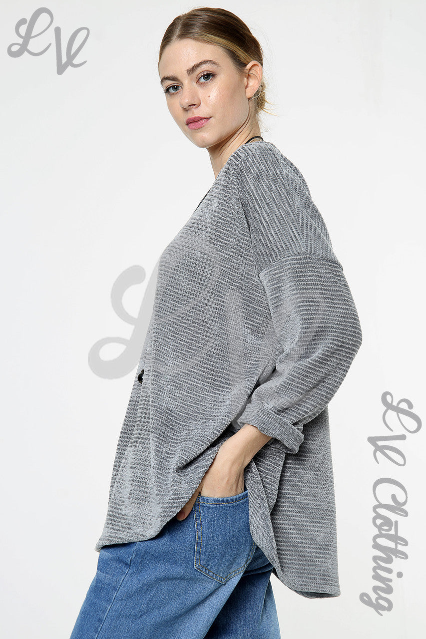 Dames chenille effen top met ketting zilver per stuk € 9,99