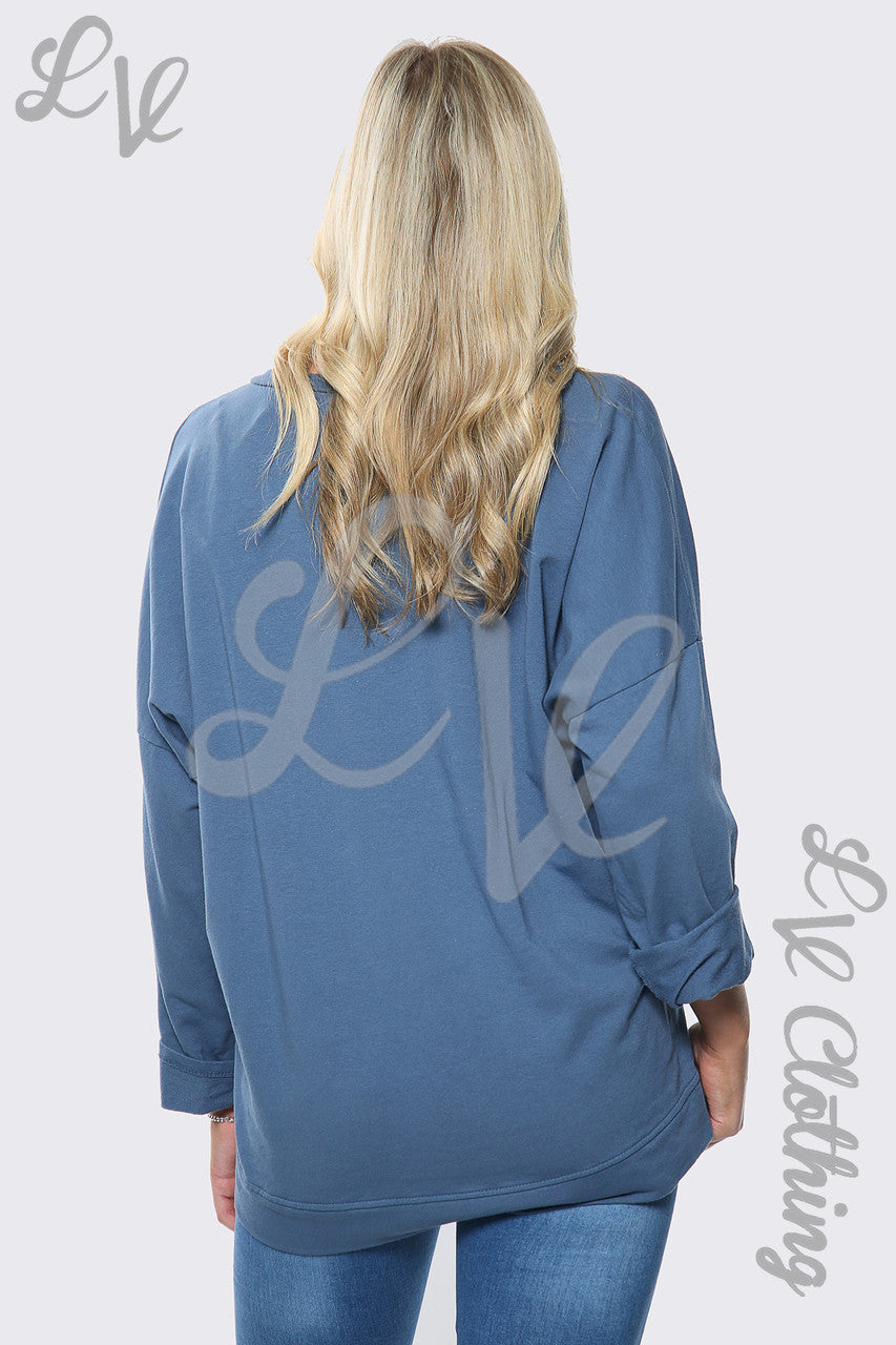 Dames Luipaard Sterrenprint Sweatshirt Top Jeans Prijs per eenheid €13,99