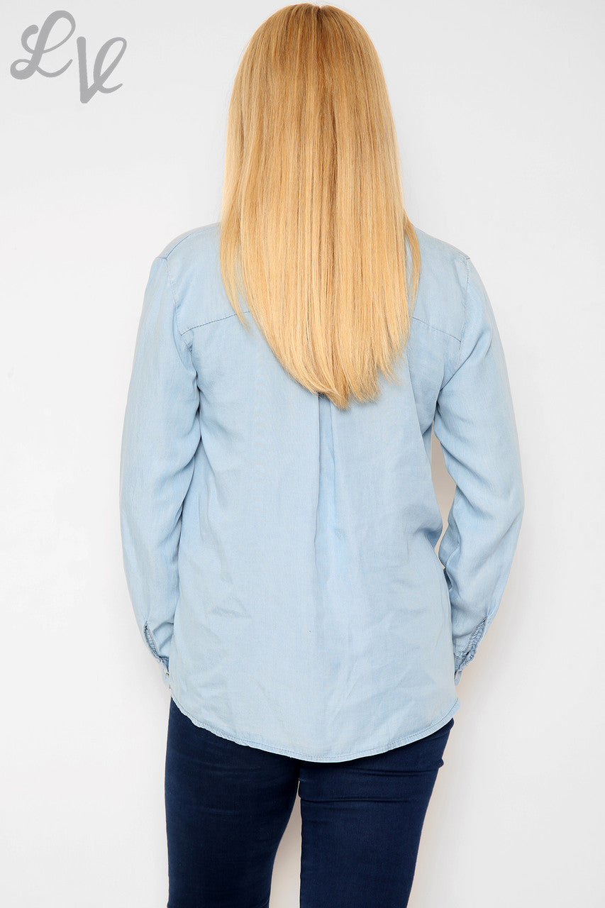 Ladies Denim Look Shirt Denim Unit Price WAS 15.99 NOW £6.99