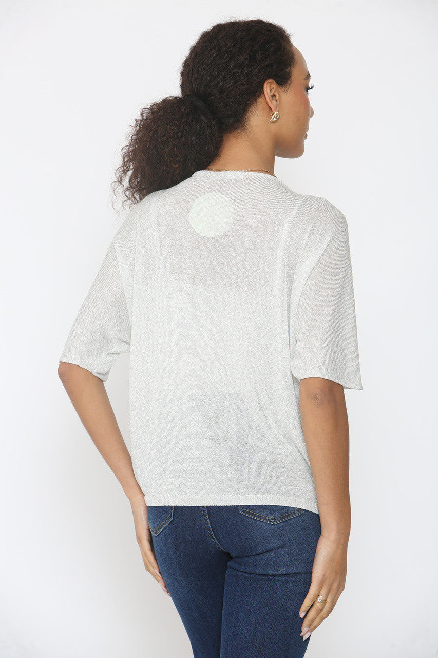 LUREX BATWING FIJNGEBREIDE TRUI