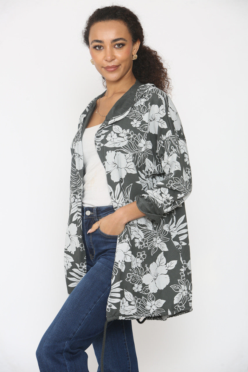 JAS MET CAPUCHON EN BLOEMENPRINT - HOUTSKOOL