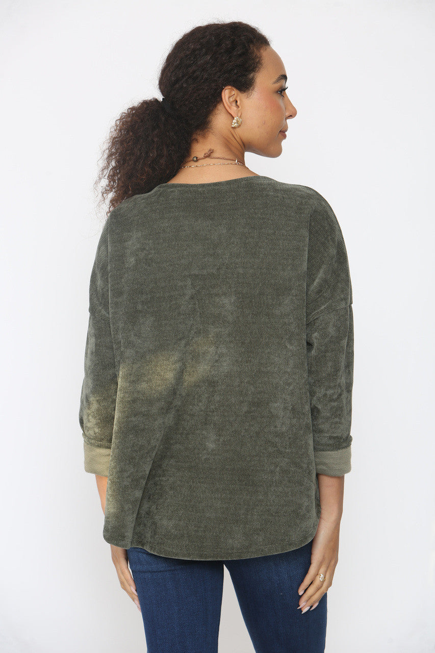 CORDUROY TRUITOP MET ZAK EN KETTING KHAKI