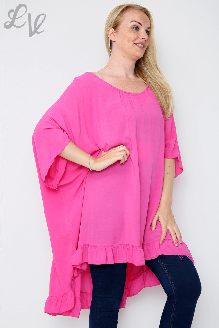 Dames Effen Wijdvallende Top Cerise Stukprijs WAS € 10,99 NU € 7,99