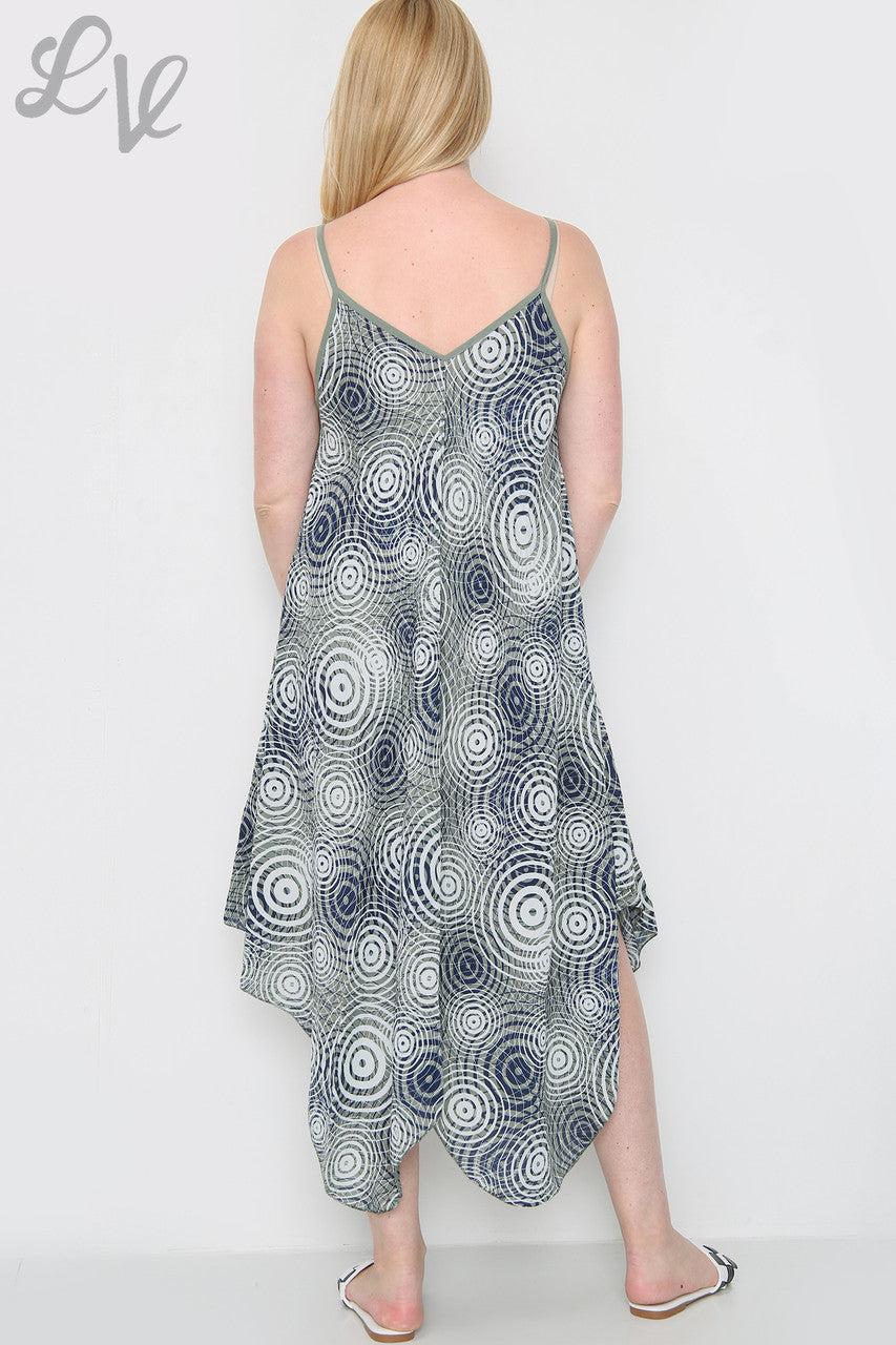 Ladies Geometric Print Strappy Dress Khaki Unit Price £8.99
