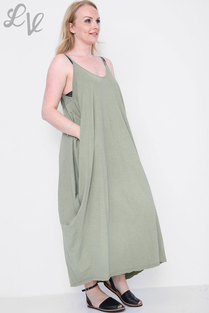 Dames Strappy Ballojurk Khaki Prijs per eenheid €10,99