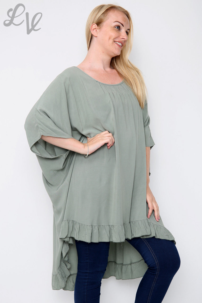 Ladies Plain Floaty Top Khaki Unit Price WAS £10.99 NOW £7.99