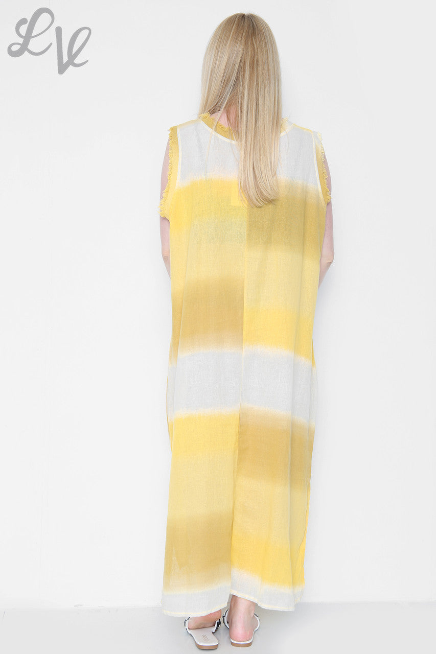 Dames Ombre Mouwloze Jurk Mosterd Prijs per eenheid £ 14,99