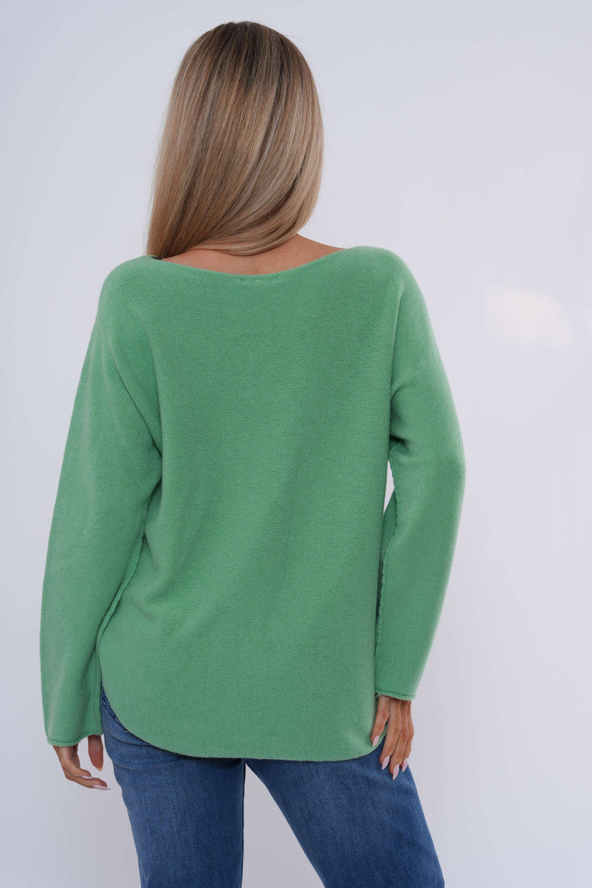 Gebreide top met lange mouwen - Mintgroen