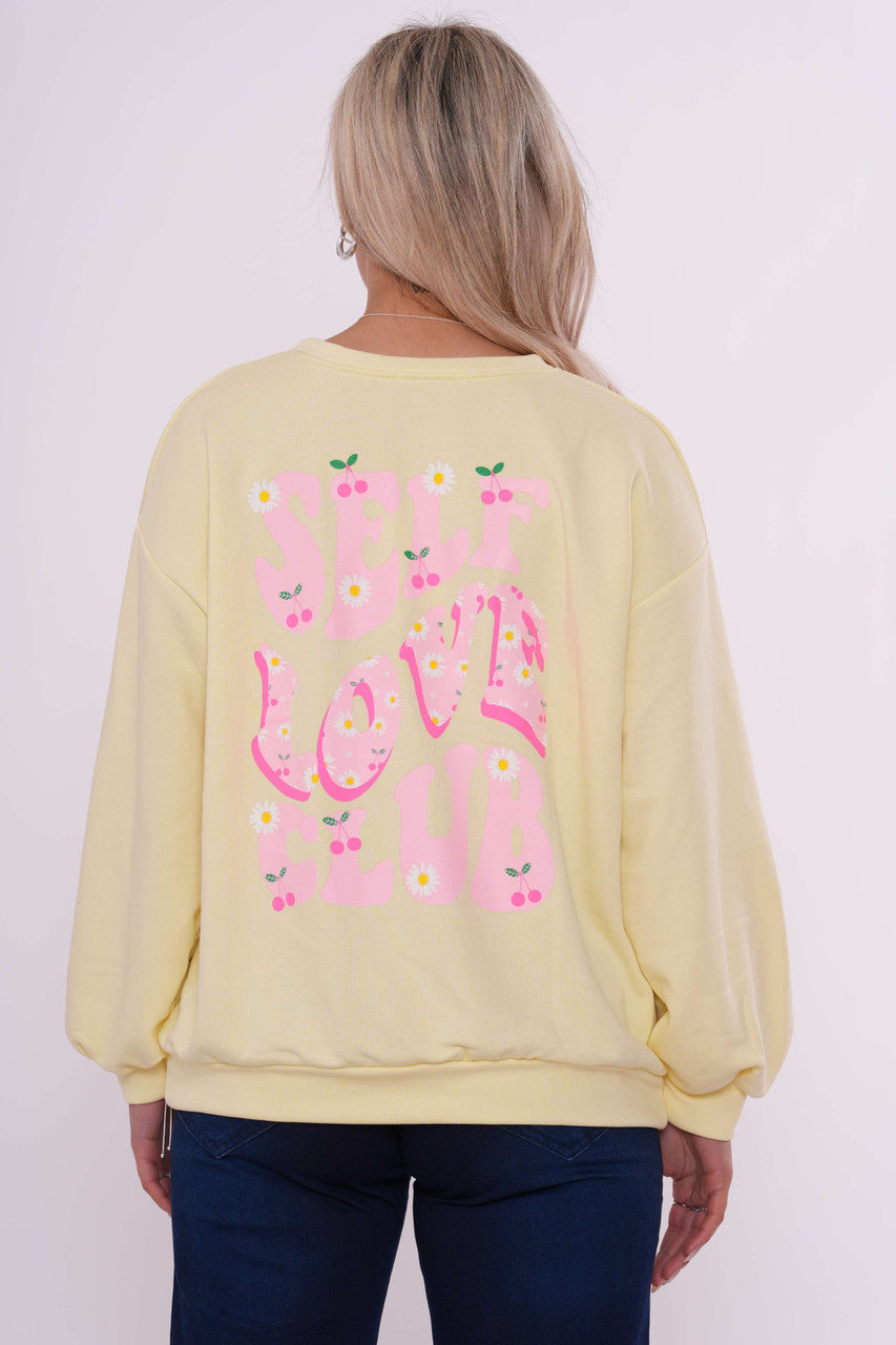 Self Love Club Graphic Sweatshirt - Lemon