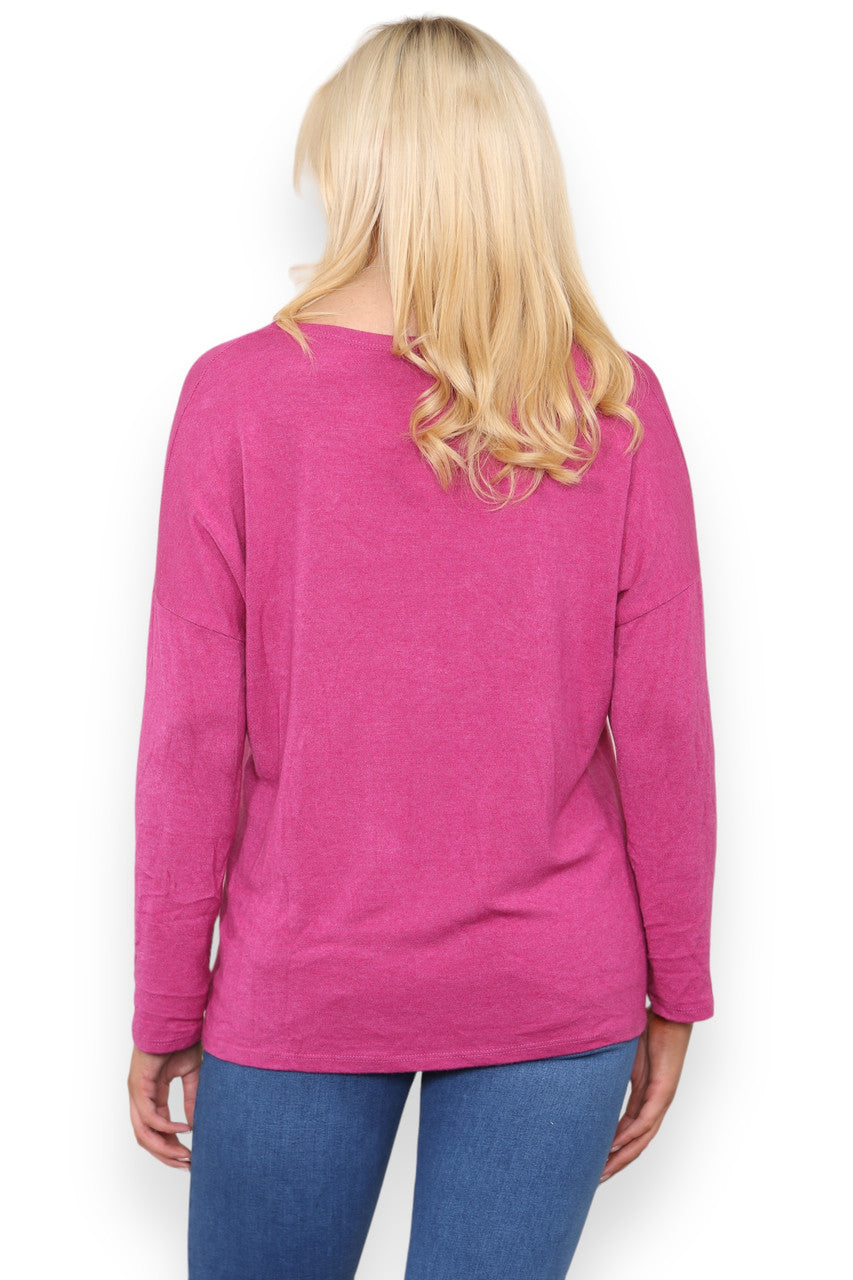 EFFEN VEST MET KNOPENSLUITING CERISE