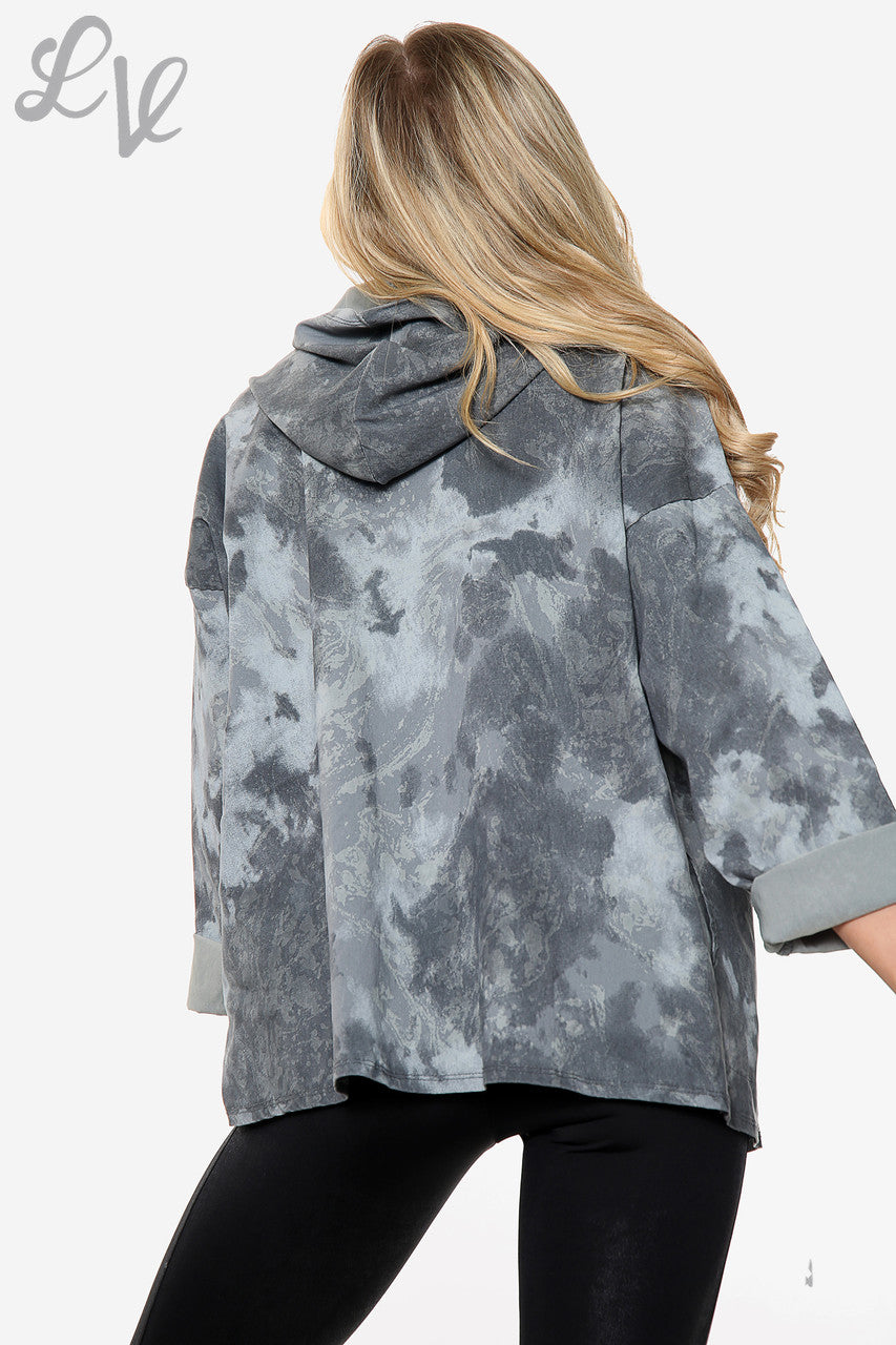 Dames Acid Wash Jack met capuchon Houtskool Prijs WAS £14,99 NU £7,49