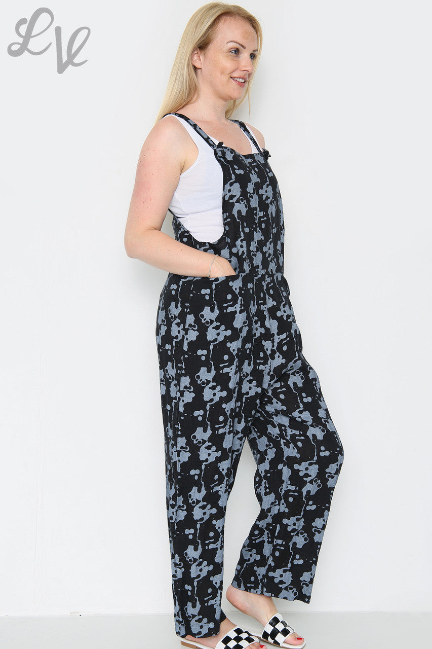 Ladies Camouflage Dungarees Black Unit Price £14.99