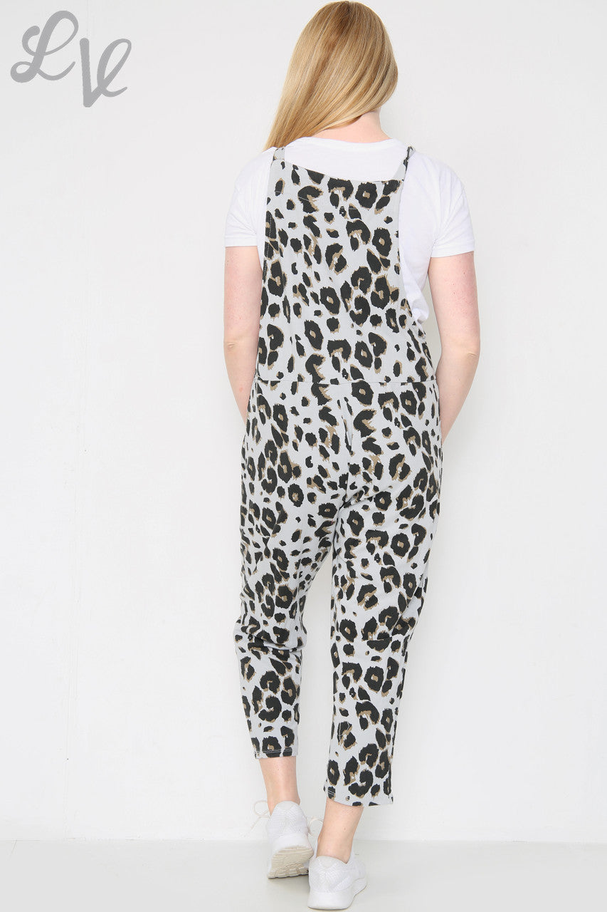 Dames Tuinbroek Luipaardprint Grijs Stukprijs €9,99