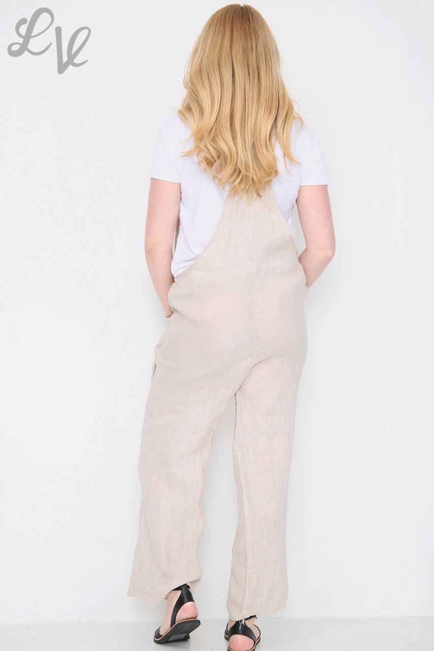 Dames Linnen Tuinbroek Stone Stukprijs €16,99