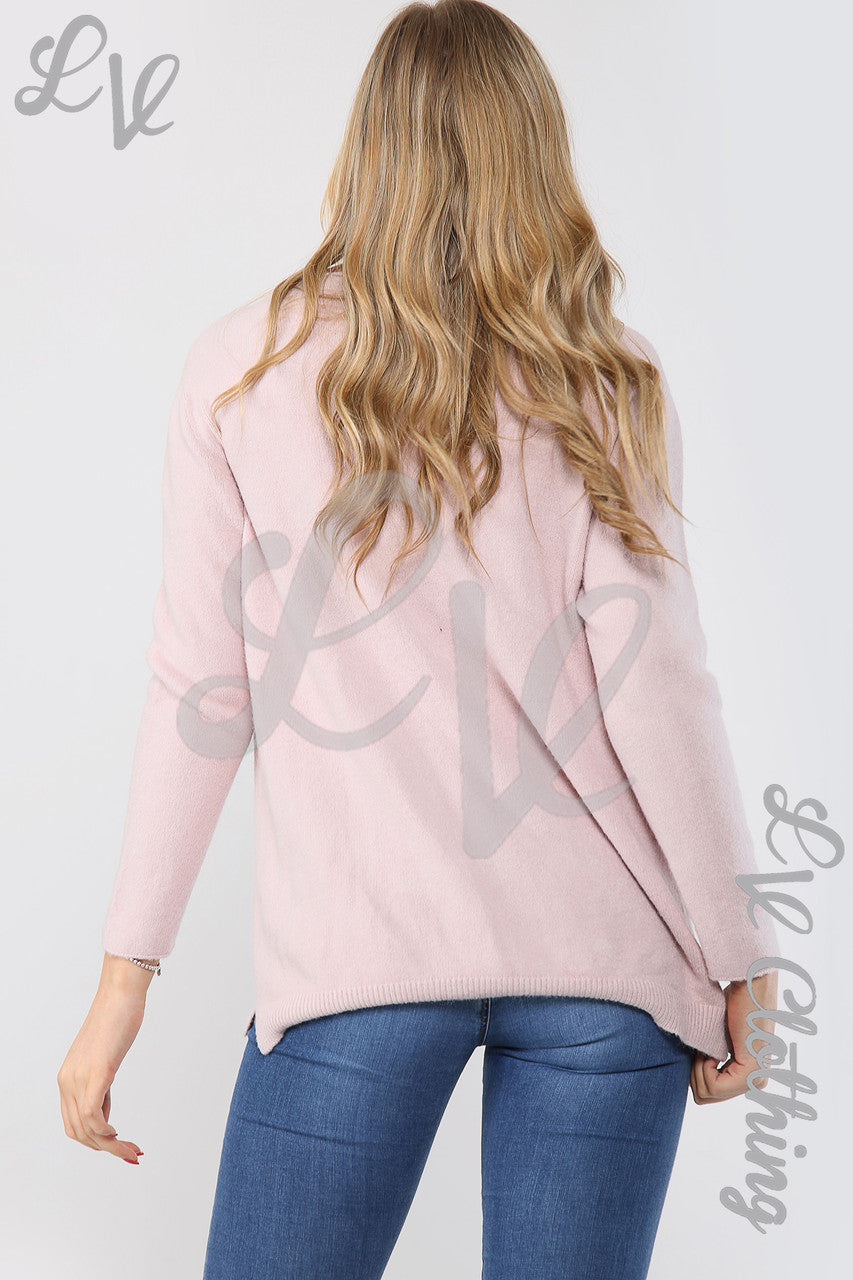 Dames Star Imprint Jumper Top Dusty Pink - Prijs per stuk £20,99