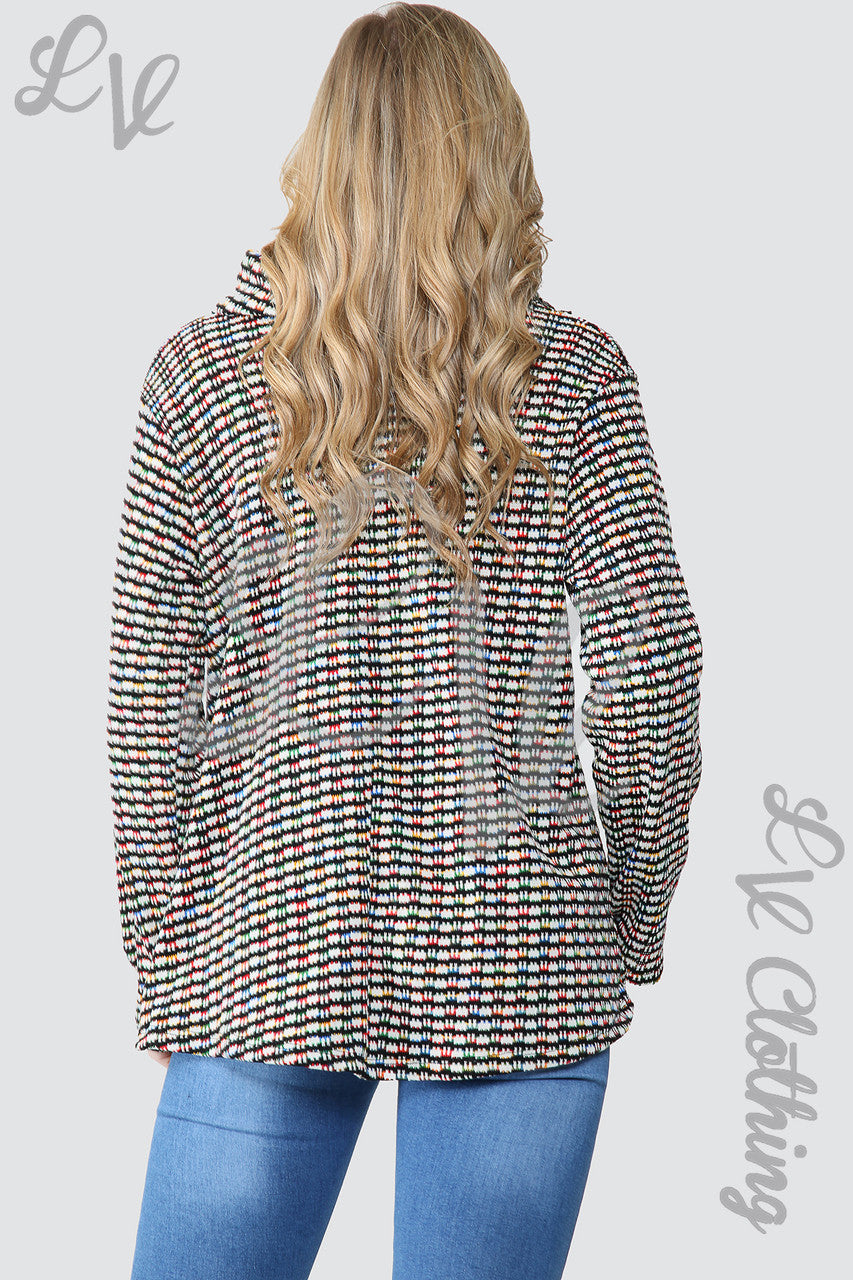 Dames Meerkleurige Gebreide Coltrui Top Wit - Stukprijs €12,99