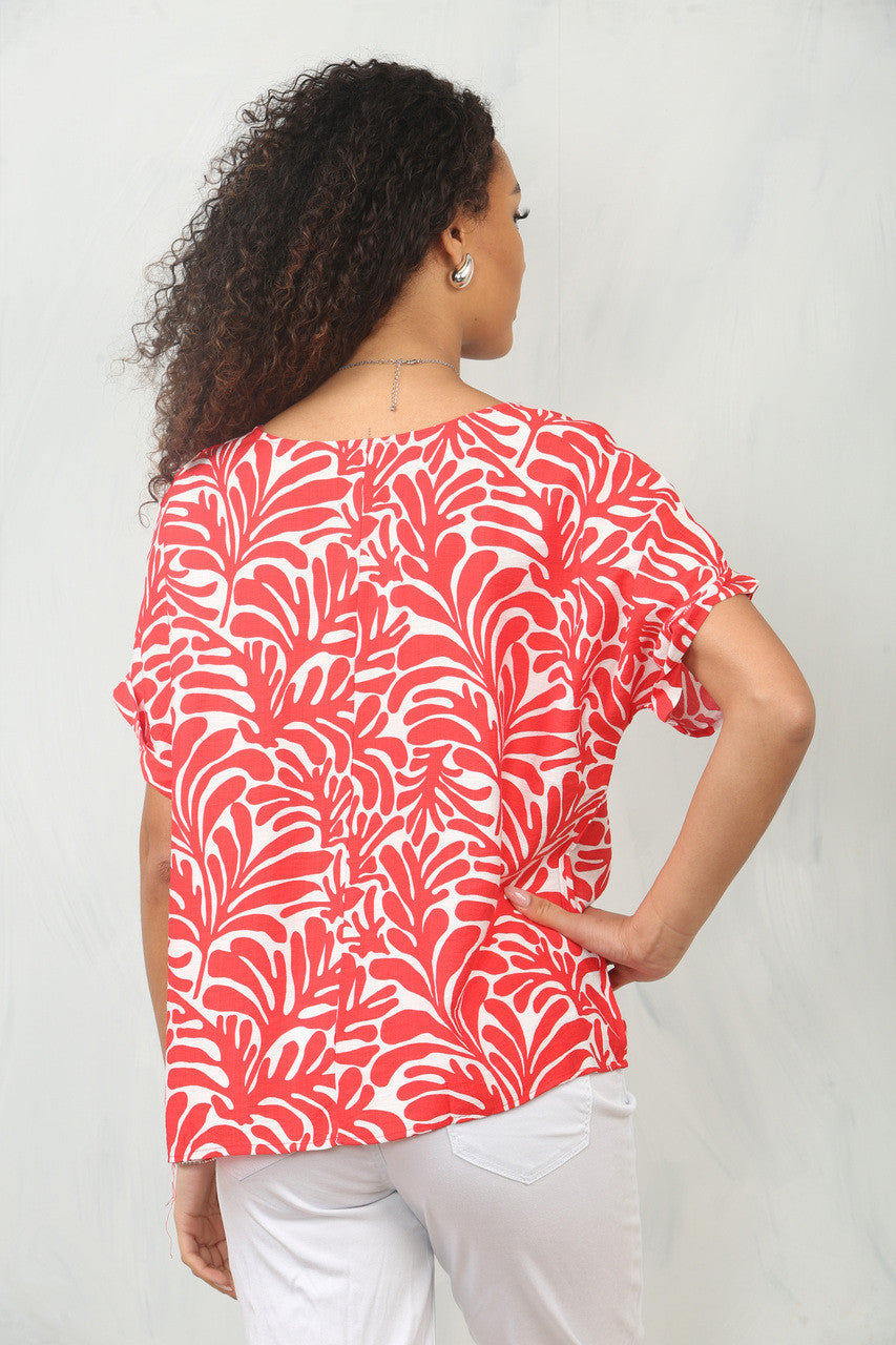 TOP MET BLADERPRINT - ROOD