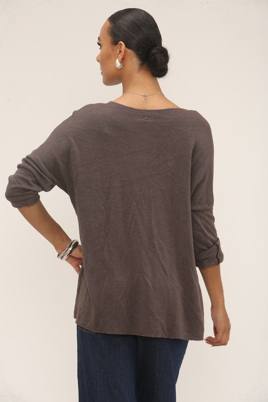 DIAMANTE TIGER SHOULDER JUMPER - BROWN