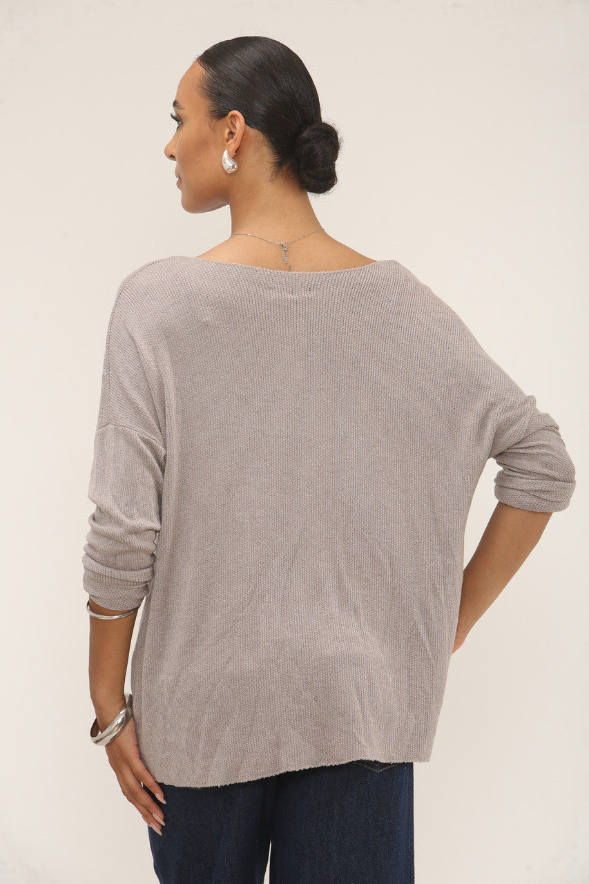 DIAMANTE TIGER SHOULDER JUMPER - TAUPE
