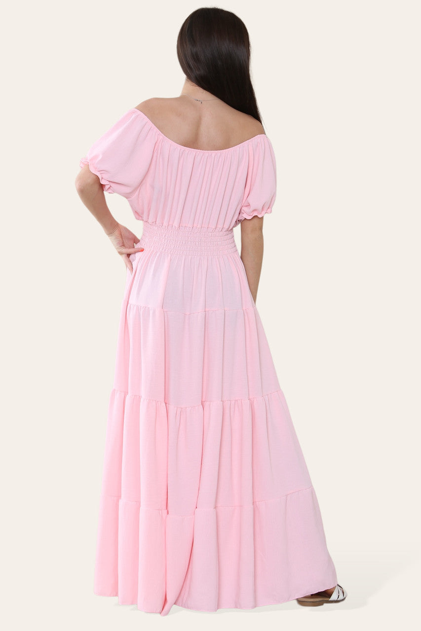 EFFEN MAXI ELASTISCHE MAGISCHE JURK ROZE