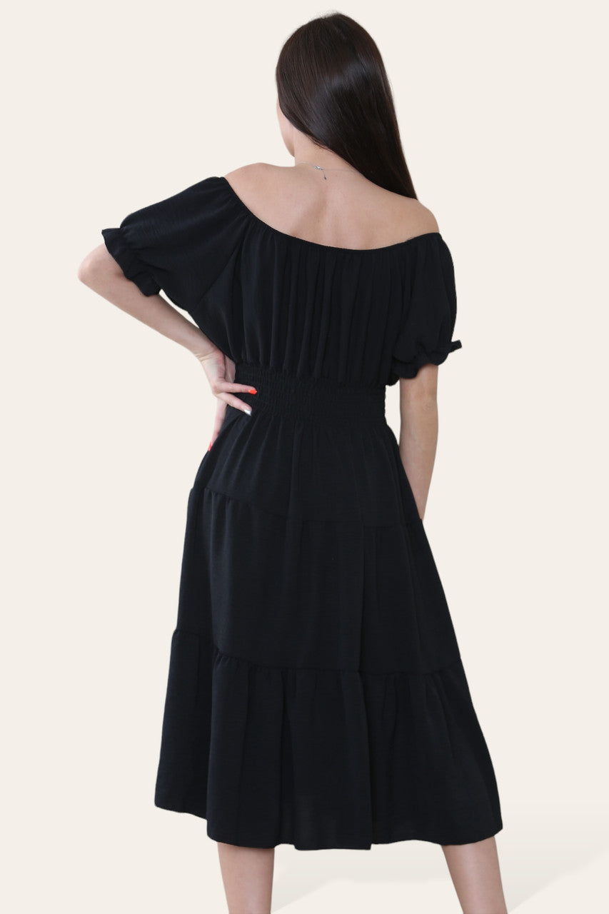 EFFEN MIDI ELASTISCHE WONDERJURK ZWART