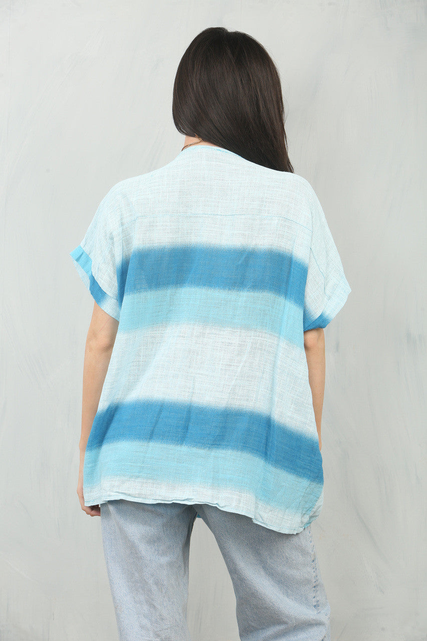 OMBRE PRINT TOP TURKOOIS