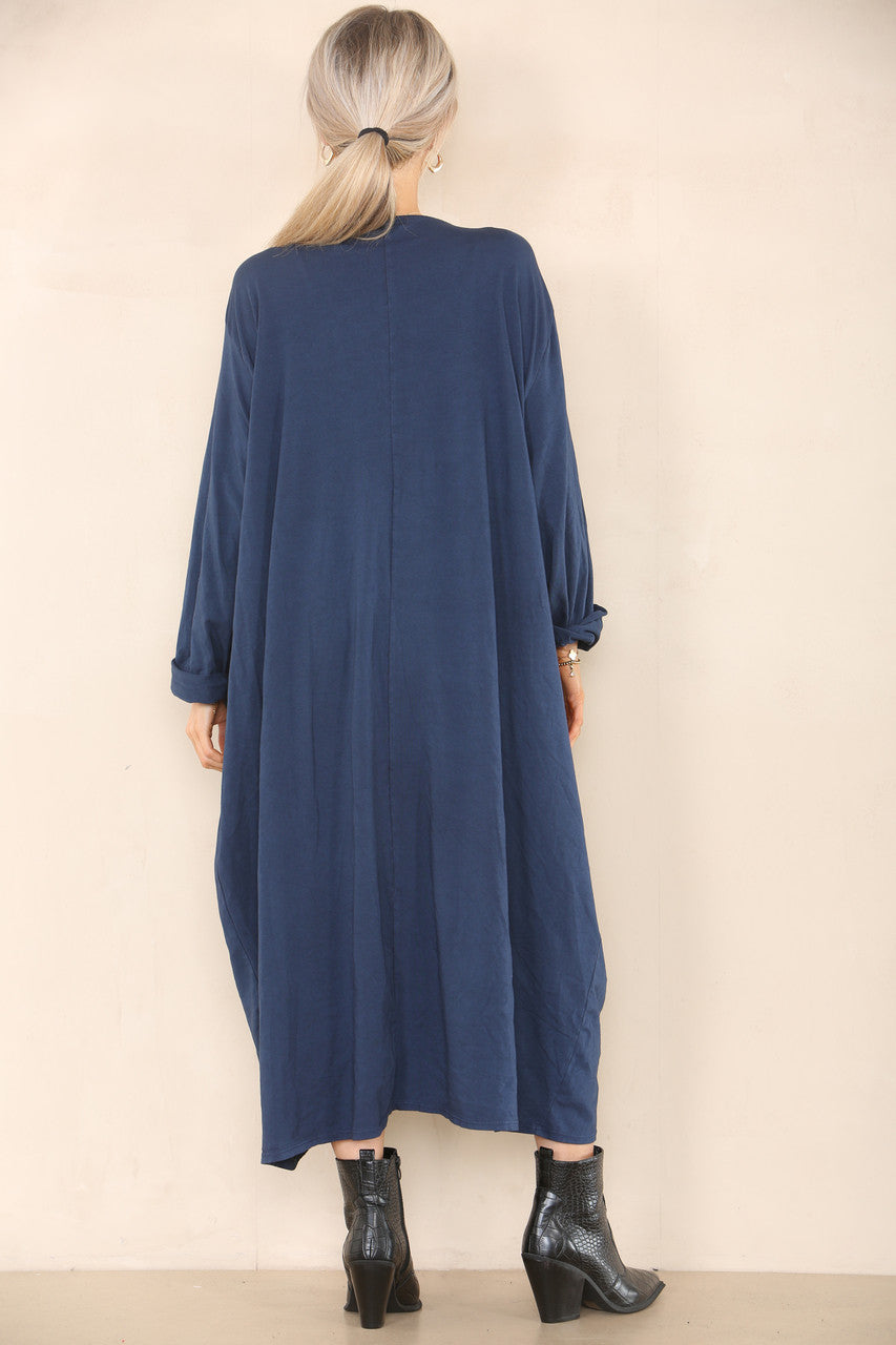 PLAIN LAGENLOOK DRESS NAVY
