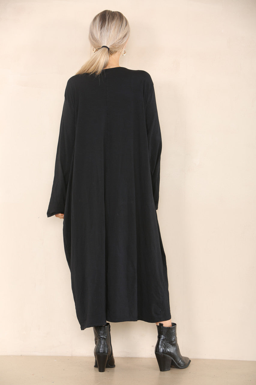 PLAIN LAGENLOOK DRESS BLACK