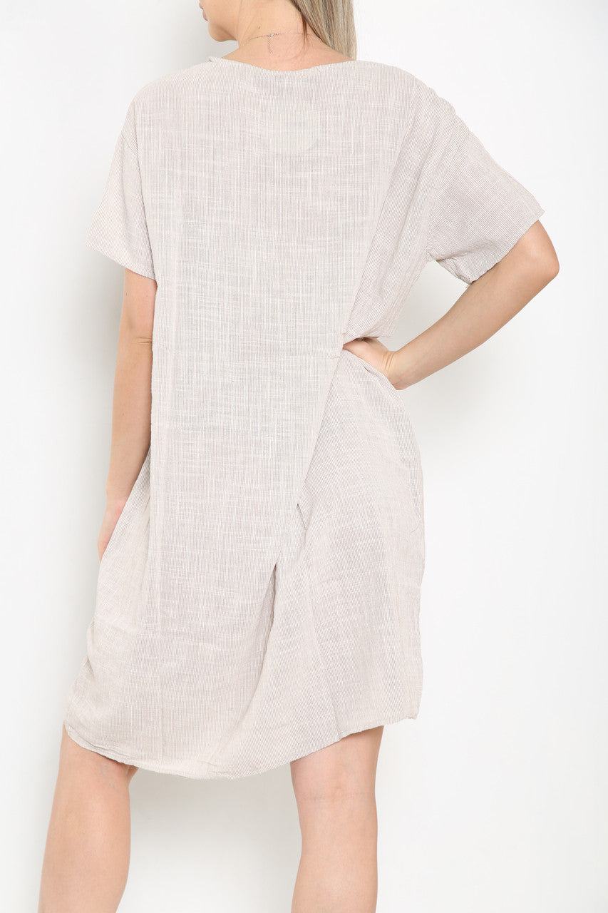Ladies Striped Tunic Top Dress Stone