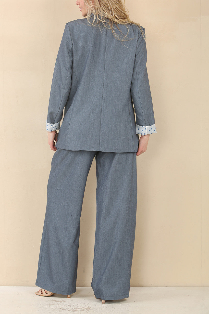 POLKA DOT KOSTUUM SET - DENIM