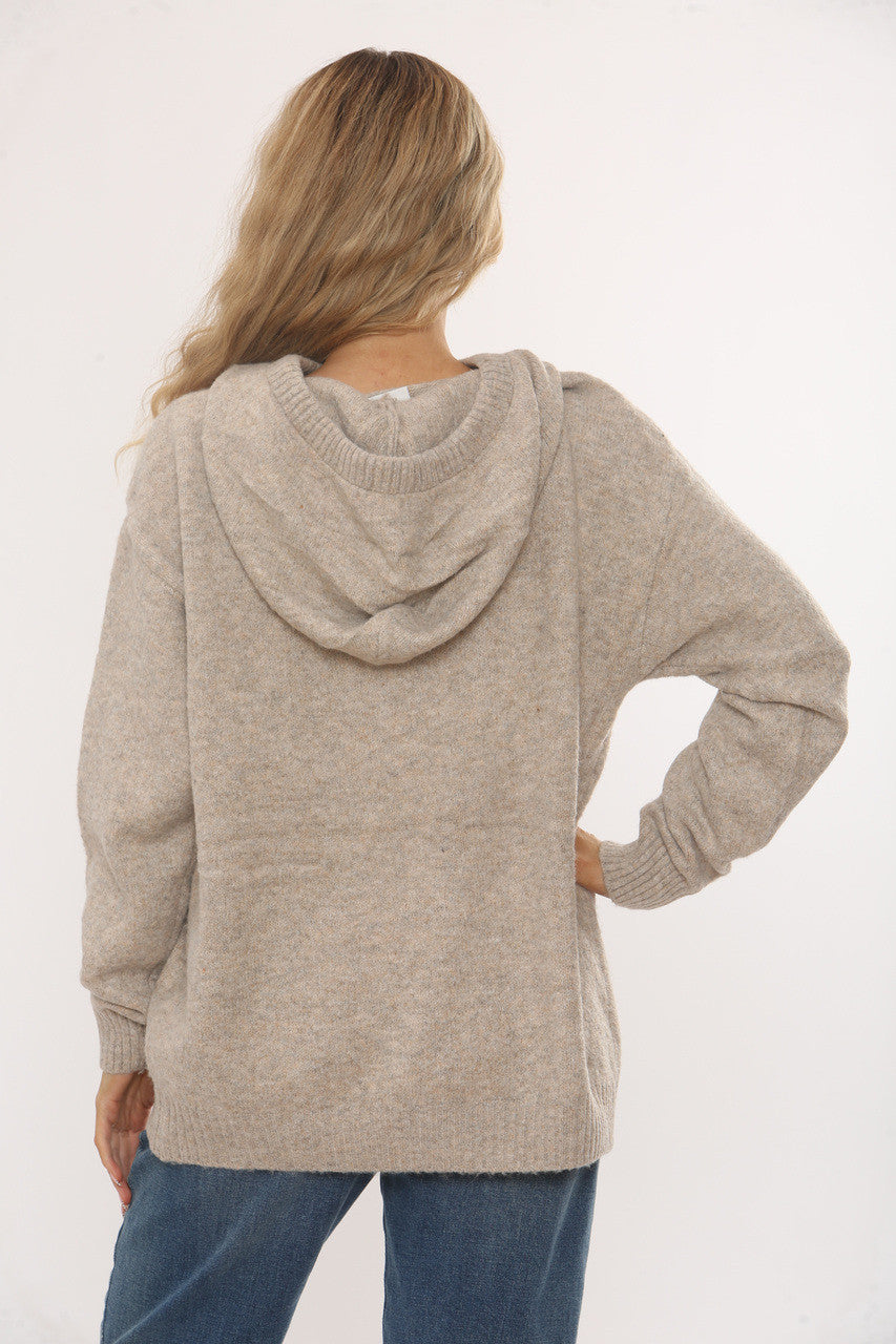 PARIS SLOGAN KNIT JUMPER - TAUPE