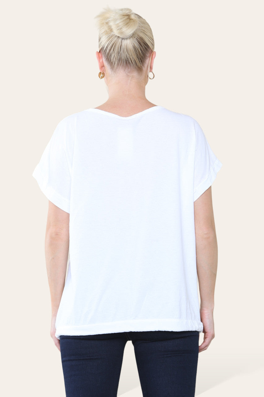 TOP WIT MET VERENFOLIEOPDRUK