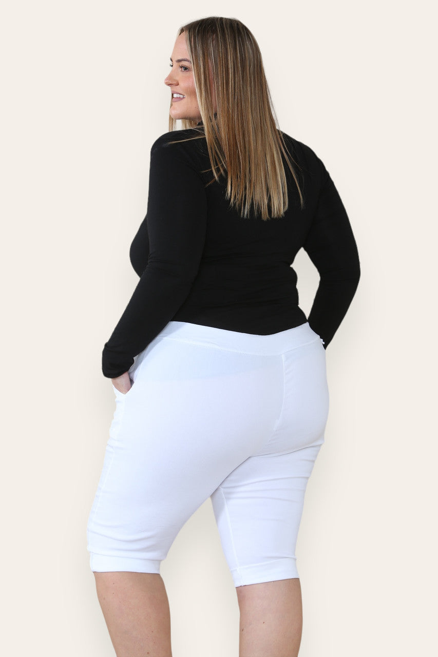 EFFEN ELASTIEKE MAGISCHE STRETCH SHORTS WIT